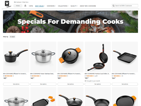 Página Best Value — BRA Cookware