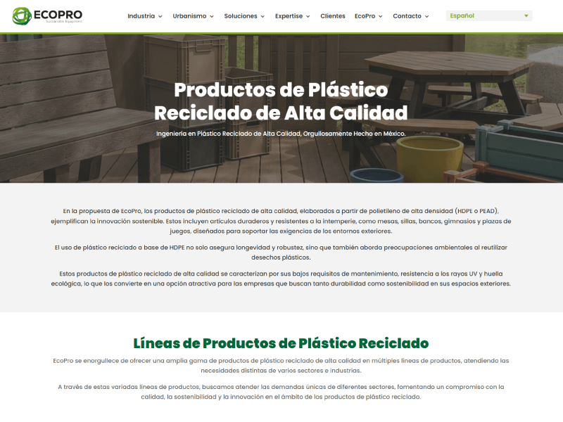 EcoPro — Vista de categoría Urbanismo