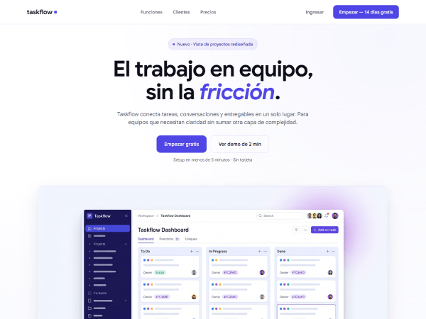 Hero — Headline y CTAs