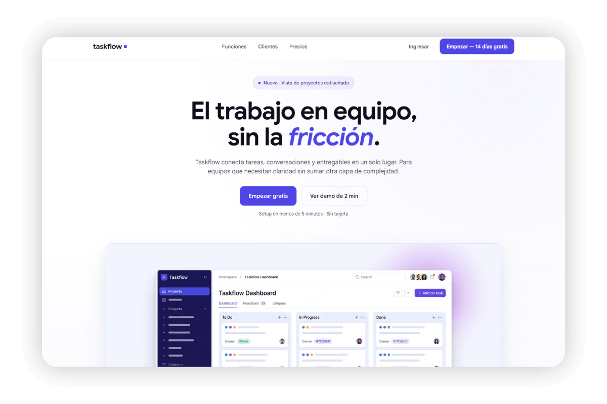 Taskflow — Landing de conversión